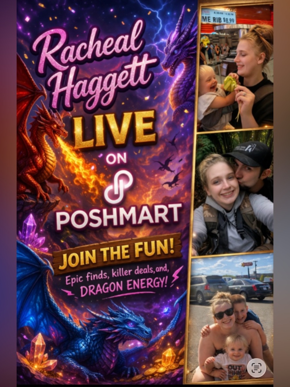 LIVE show flyer. Like to get notified when I go live/ host support!